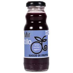 Succo di mirtillo del Piemonte. Succo di frutta artigianale.