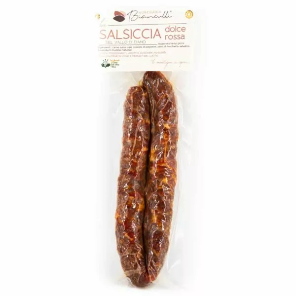 Salsiccia Dolce Rossa Prodotta Da Norcineria Bianculli Prodotto Artigianale Presidio Slow Food