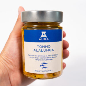 Tonno Alalunga in Olio Extra Vergine Di Oliva Cilentano Pescato Con Ami Nel Mar Tirreno Con Metodi Tradizionali