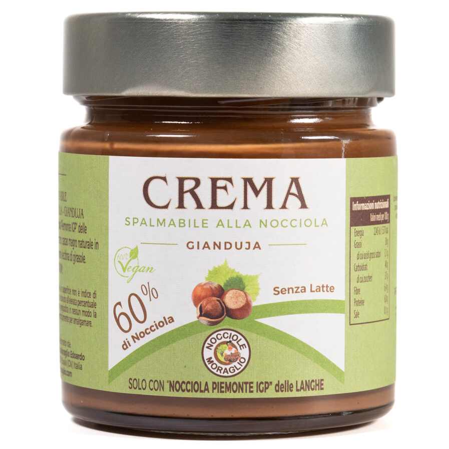 Crema spalmabile Gianduja 250 prodotta artigianalmento con Nocciole Piemote IGP