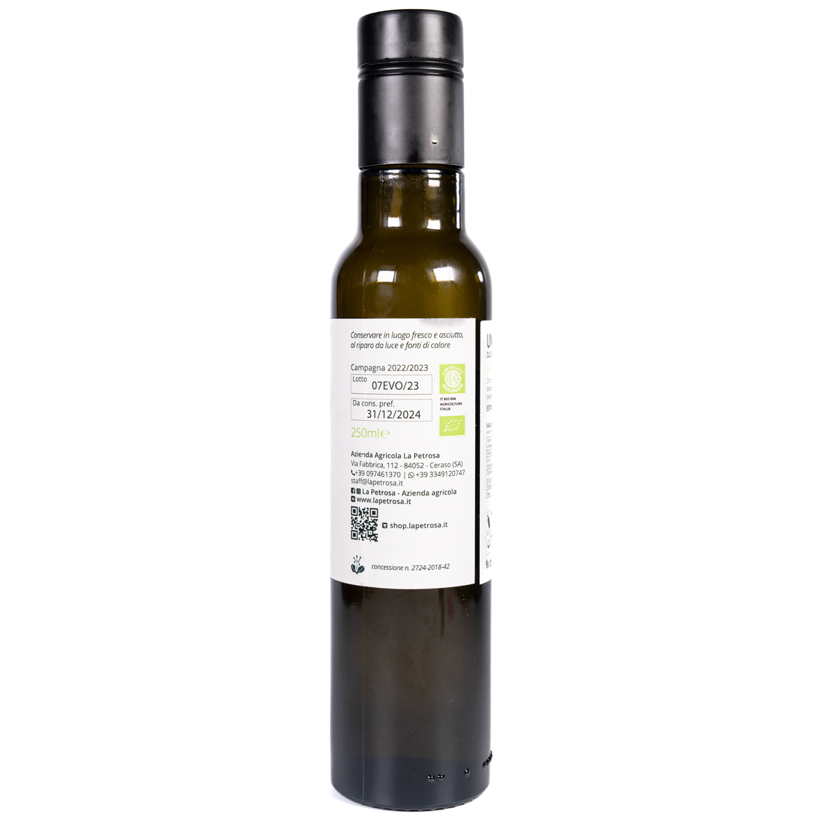 Olio Extra Vergine di Oliva Bio cilentano Azienda Agricola La Petrosa