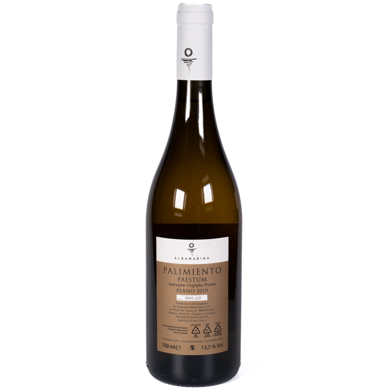 Vino artigianale del Cilento Bianco AlbaMarina Paestum IGP